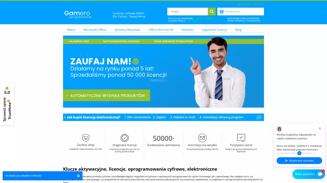 Klucze aktywacyjne, licencje, oprogramowania | Gamero - podgląd
